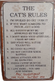 Skilt  Cats Rules, hvit